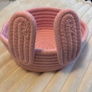 Pink woven Easter basket